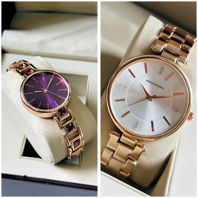 Americanviber DRW001CCKP Premium Color Smooth Finish COMBO Pack 2 Analog Watch  - For Women