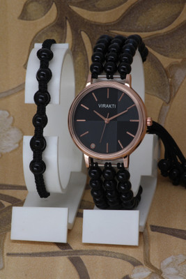 VIRAKTI Shiny Plastic Pearl Best Combo Bracelet Round Dial Shiny Plastic Pearl Best Combo Bracelet Round Dial Analog Watch  - For Girls