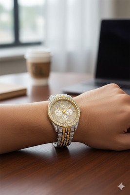 LOOFTRADER T2 Glamorous Diamond-Studded Unisex Chronograph Wristwatch Analog Watch  - For Men & Women