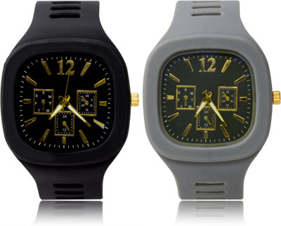 FEMEO New Analogue Superb Best Quality Silicon rubber belt watch for men (Pack of 3) Analog Watch  - For Men