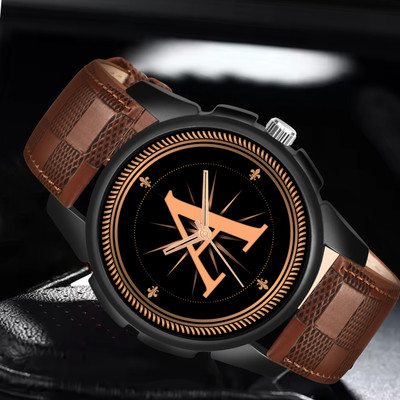 RobinXX ALPHA-A-J16-BLK-BRW-CHL-1 Alpha Heritage Collection A Brown Strap Watch for Man & Boys Analog Watch  - For Men