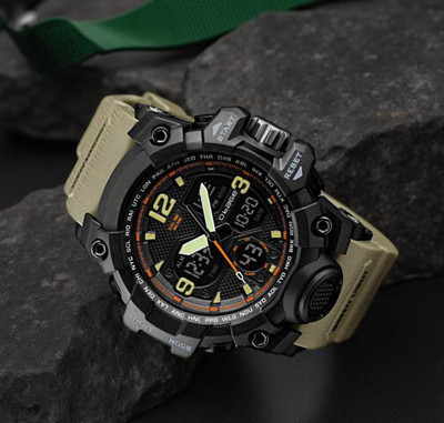 otage 1327 Analog Digital Watch 1327 Army Multi-Functions LED Analog-Digital Watch  - For Men