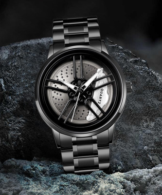 EMPERO Wheel Watch 3D Rotating Spinning Watch Quartz Men Rim Car Wheel Watches Analog Watch  - For Men