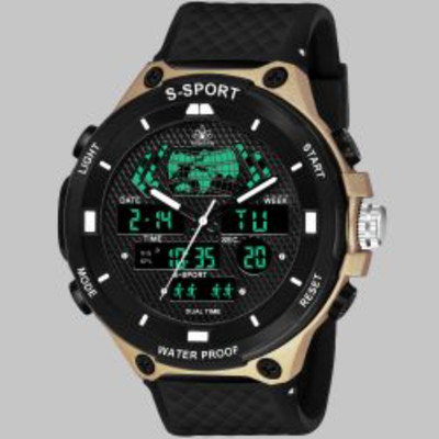 Reborn 9084 DUAL TIME Analog-Digital Watch  - For Men