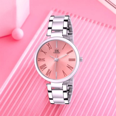 IIK Collection IIK-2060W Watches for Women Pink Round Classic Dial Silver Stainless Steel Bracelet Strap Analog Watch  - For Women