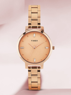 TIMEX Rose Gold Dial Stainless Steel Analog Watch  - For Women