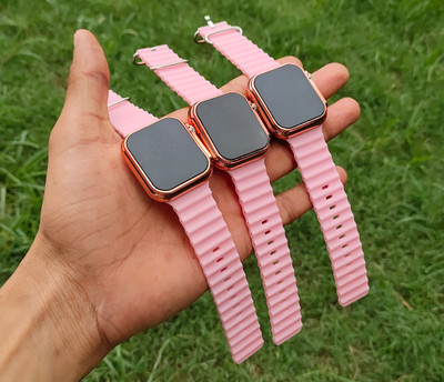 MOONVIK Pack of 3 Stylish Digital LED Watches for Unisex Pink Strap with Rose Gold Dial. Digital Watch  - For Men & Women