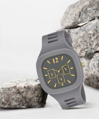 KIMY Miller - Triple Dial Square Analog Watch - Ash Grey Analog Watch  - For Men