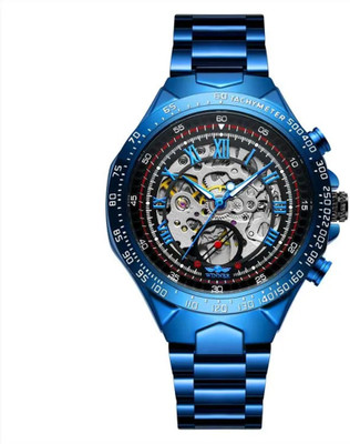 Forsining Hour Glass Automatic Mechanical Unisex Self-Winding Automatic Mechanical Gold Analog Watch  - For Men & Women