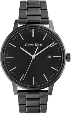 Calvin Klein Linked Bracelet For Him Calvin Klein Linked Bracelet For Him Qtz Black Round Dial Men's Watch / Analog Watch  - For Men