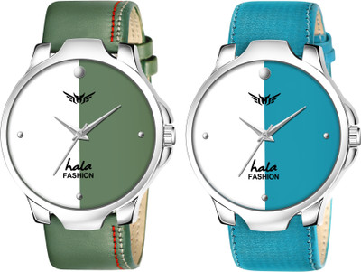 HALA 1048 Combo of 2 | Genuine Leather Straps | Boys Series Analog Watch  - For Men