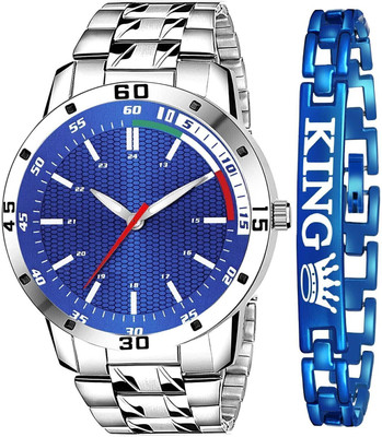 MAHAVIRA COLLECTION CHAIN_BLUE_TIRANGA__KING_BRACELET Crafted with a high-grade Branded Daily Wear and Casual Outings Blue Mens Watch Analog Watch  - For Men