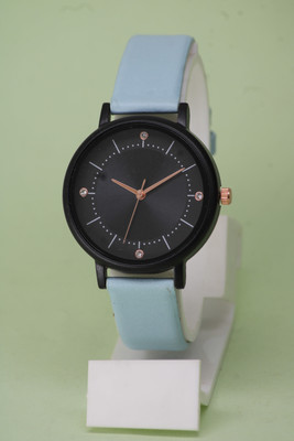 ZANZEER Attractive Leather Belt black dial and round cash fancy watch Attractive Leather Belt black dial and round cash fancy watch Analog Watch  - For Girls
