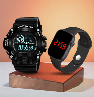 Trex SCK-Black+M2 For Men New Latest Red LED Illuminated Display LED- For Men Digital Watch  - For Boys & Girls