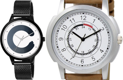 TVILLA White Designer C Colored Mesh Strap MZ-LR357 Analog Watch  - For Men & Women