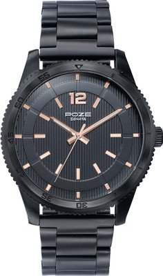 SONATA Sonata Poze Noir Storm Quartz Black Round Dial Men's Watch Analog Watch  - For Men