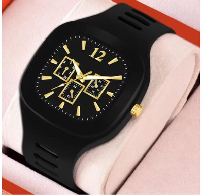 Alkhwatches Square Dial Analog Silicon Strap Stylish Designer Analog Watch for boy men Analog Watch  - For Boys