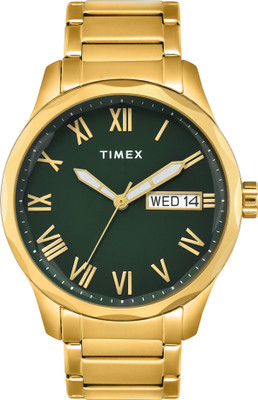 TIMEX TW0TG7640 Round Green Dial Analog Watch  - For Men