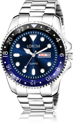 LOREM LR130 Blue Day-Date Function Casual Analog Watch For Men LR130 Analog Watch  - For Men