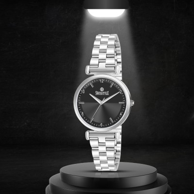 Swisstyle Chic Black Face Sleek and Stylish Stainless Steel Analog Watch  - For Women