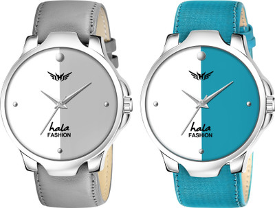 HALA 1048 Combo of 2 | Genuine Leather Straps | Boys Series Analog Watch  - For Men