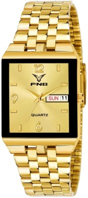 FNB FN-1121 Elegant Gold Series Square shape HMTS Quartz Analog Watch  - For Men