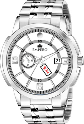 EMPERO EMPERO Working Day & Date Display Stainless Steel Chain With White Dial Analog Watch  - For Men
