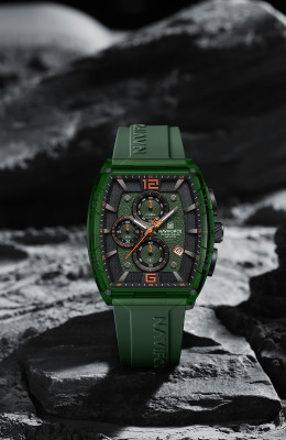 NAVIFORCE Vibrant Orange Hands And Markers Provide An Energetic And High-Contrast Accent Analog Watch  - For Men