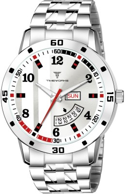 TIMEWORKS 410SSM01 TIMEWORKS Designer Day&Date Round White Dial Stainless Steel Chain Men's & Boy's Analog Watch  - For Men