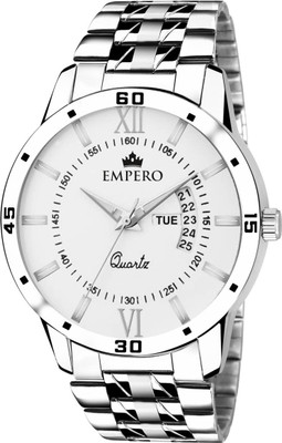 EMPERO EMPERO Working Day & Date Display Stainless Steel Chain With White Dial Analog Watch  - For Men