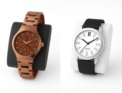 HPWATCH 7WTCH01_HW13-Brown-Brown Modern Minimalist Black Dial Silicone Strap Analog Watch Analog Watch  - For Men & Women