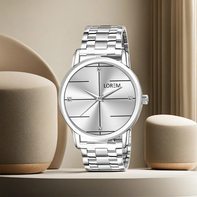 LOREM New Arrival Professional Silver Dial-Silver Strap Round Analog Watch  - For Men