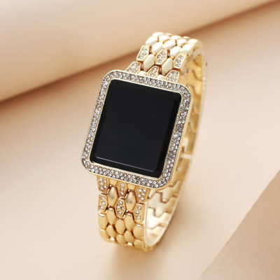 DAENTERPRISES New Gold Diamond Touch Screen Dial & Gold Chain Strap Digital Watch  - For Girls