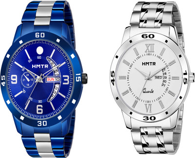 HMTr HMTr-7107-BLU,7078-WHT DAY AND DATE WORKING Analog Watch  - For Men