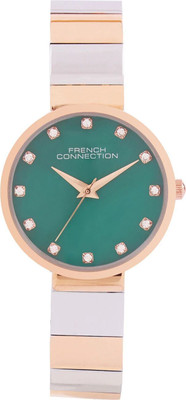 French Connection Steelorra STEELORRA Rhinestone Green MOP Dial | Women's Rose Gold Analog Watch Analog Watch  - For Women