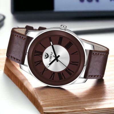 LORENZ MK-404R Lorenz Two Tone Dial & Brown Leather Strap Analogue Watch for Men | 404R Analog Watch  - For Men