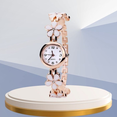 Krunesh Congres flower Attractive Design Roe Gold & Flower Partyedding Analog Watch For Girls Analog Watch  - For Women