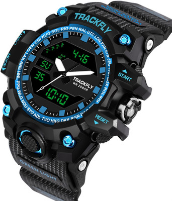 TrackFly 1005_BLUE Chronograph Multifunctional Sport Metal Body fashionable wrist watch Analog-Digital Watch  - For Men