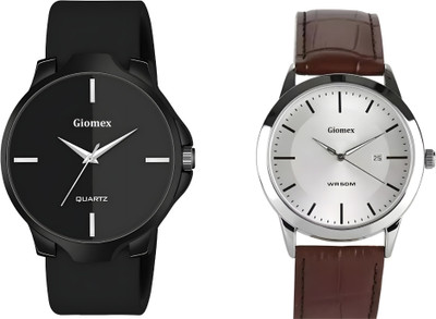 Giomex AM-101-Combo-1584SL03_1 Silver Date AM-101-Combo-1584SL03_1 Silver Date Analog Watch  - For Men & Women