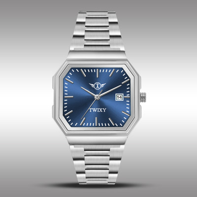 TWIXY TYW-06 BLUE UNISEX Square Design Date Function Working Dial & Adjustable Chain Analog Watch  - For Men & Women