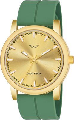 LOUIS DEVIN LD-GOLD074-GRN Green Silicone Strap Analog Watch  - For Men
