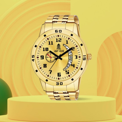 Lighthosue LT-123 Gold Lighthouse New Gold Plated Analog Watch for Men & Boys Analog Watch  - For Men