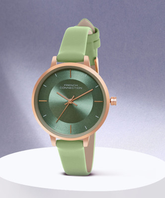 French Connection WATCH Helio Olive Green Sunray Dial | Analog Watch for Women's Analog Watch  - For Women