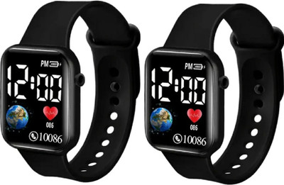 asep New Fashion Design Luxurious Colored Led Digital Watch For Boys and Girls LED Square Fashion Watch For Boys and Girls Digital Watch  - For Boys & Girls