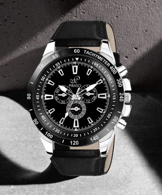 PIRASO RSSL 8905 BLACK STRAP -DIAL COLOR BLACK & BLACK STRAP ANALOG WATCH FOR MEN Analog Watch  - For Men