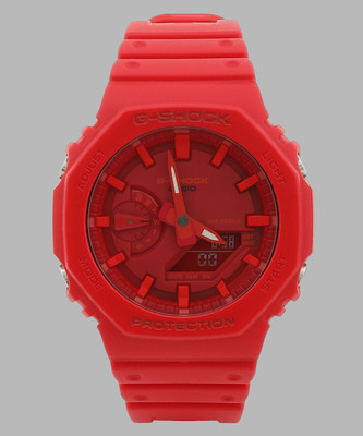 CASIO GA-2100-4ADR G-SHOCK GA-2100-4ADR Red Dial Resin Strap Analog-Digital Watch  - For Men