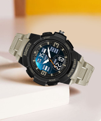 Roadster Dual Time Digital Watch for Men Fashion Sport Waterproof Wristwatch Date Alarm Analog-Digital Watch  - For Men