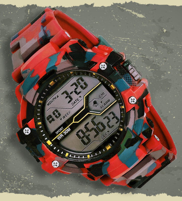HALA ARMY Military Watch Multi-Function Stylish Sports Silicon Strap Attractive Look Digital Watch  - For Boys