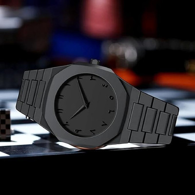watchstar Men's Arabic Dial Black Strap Wris Watch Black Arabic Series Analog Watch  - For Men