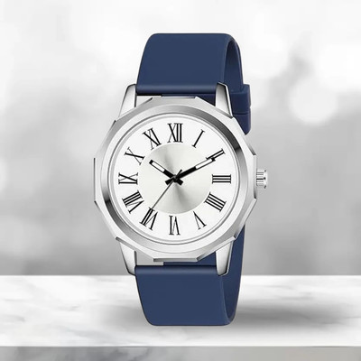 ETLIS 800 Blue Sleek Silver Dial & Blue Silicone Strap Analog Watch  - For Men